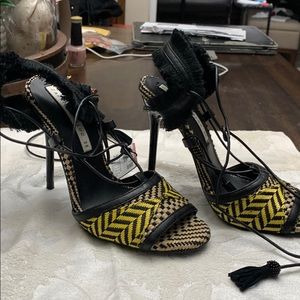 Zara black strap heels